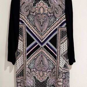 Myne Black and Multicolor Paisley Dress